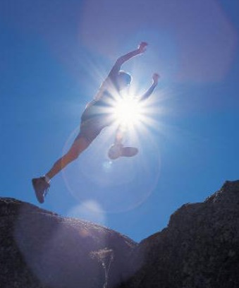 leaping to rocks