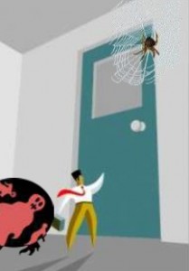 man knocking on door
