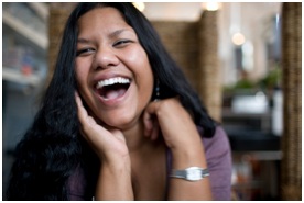 woman laughing